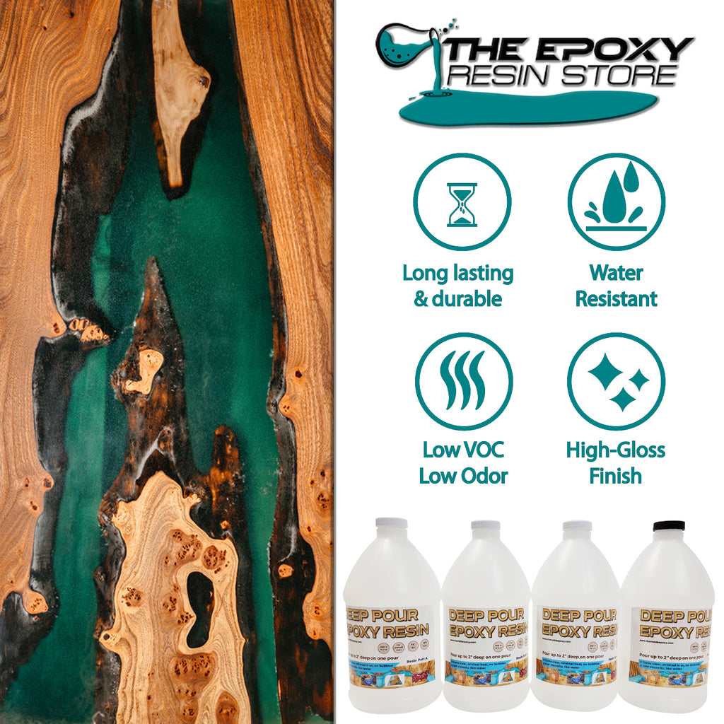 6-Gallon 4 Deep Pour Epoxy Resin Kit for River Tables, Craft