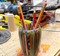 Pencils carved into a cup - now holding Pencils with Epoxy Resin