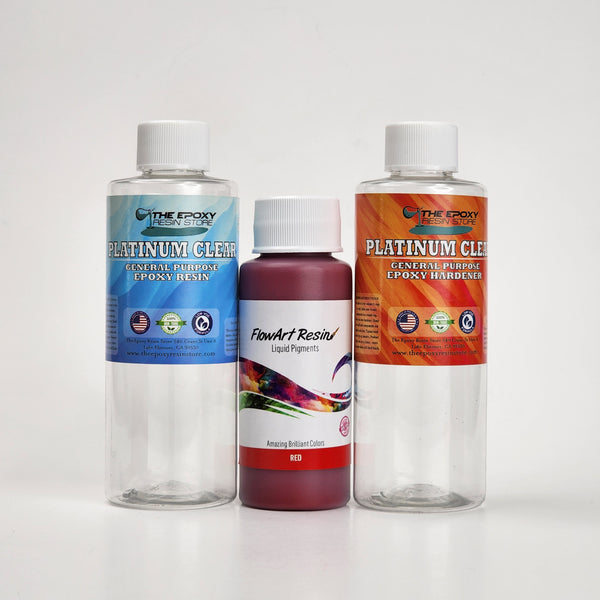8oz Kit of Platinum Clear Epoxy Resin and x1 Opaque Liquid Pigment - The Epoxy Resin Store Hardware Glue & Adhesives #