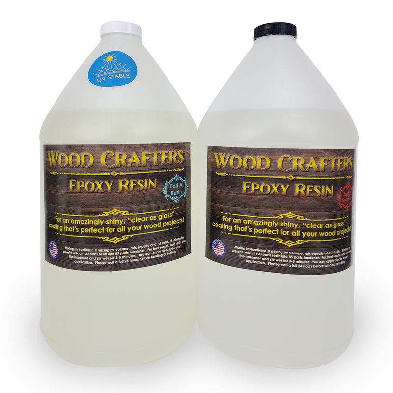 Clear Epoxy Resin with High Gloss Finish for Tabletops - Woodcrafters Kit Woodcrafter Tabletop Epoxy 1 Gallon Kit