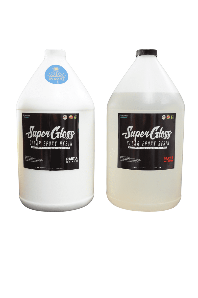 Super Gloss Epoxy Resin UV Stable Glass Like Finish for Bar Counters and  Wood Tabletops, 1 Gallon Kit Easy Mixing at 1-1 by Volume: :  Industrial & Scientific